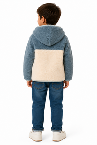 Chaqueta con Capucha de Felpa para Niños Livster, Chaqueta de Invierno con Capucha de Sherpa Suave, Cálida y Acogedora, con Cierre Completo - Product Image 3