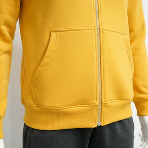 Sweat à capuche zippé personnalisé avec logo, 100 % coton épais, coupe ample et courte, épaules tombantes, pour hommes - Product Image 5