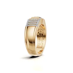 Anillo de Diamantes Cultivados en Laboratorio para Hombre Regent Halo, Anillo de Diamantes de Corte Redondo y Princesa, 81 Piezas de Diamantes para Anillo de Hombre - Product Image 3