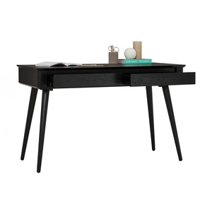 Functional Black <b>Working</b> <b>Desk</b> with 2 Drawers Storage Modern Study Table for Student Bedroom and Home Office Setup - Product Image 4