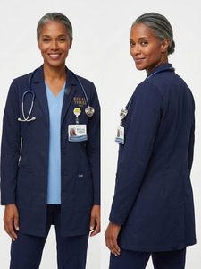 Bata de Laboratorio para Médico/Enfermero, Manga Larga, Color Sólido, para Hombre, Ecológica, de Algodón y Poliéster, Cierre Frontal, Uniforme de Hospital con Logotipo Personalizado - Product Image 5