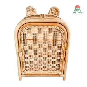 Armoire enfant en rotin Nhat Minh avec dessus arqué en forme d'oreilles d'ours, rangement écologique pour chambre d'enfant - Product Image 1