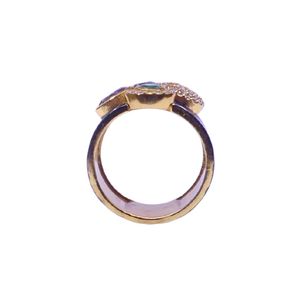 Wedding Wear 925 Sterling Silver Gold Plated Jewelry Blue Topaz White Topaz Gemstone Women Wear Classic Ring - Product Image 3