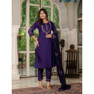Ensemble élégant Kurti, pantalon et dupatta pour femmes - Product Image 4