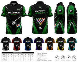 Camiseta de Billar Personalizada para Equipo, Transpirable, que Absorbe la Humedad, Uniforme de Club Personalizado, Fabricante de Ropa Deportiva OEM ODM - Product Image 1
