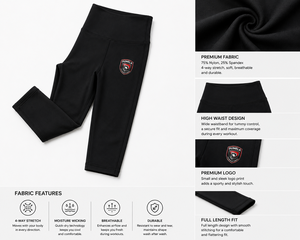 Custom Women's Solid Black Racerback Sports Bra High Waist Leggings Activewear <b>Set</b> Summer Embroidered Logo Stretch Breathable - Product Image 5