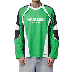 Premium Motocross Jersey Oversized Streetwear Long Sleeve Racing Mesh Sports Jersey Men's Wholesale Polyester OEM MFG Jersey - Product Image 4