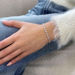 925 <b>Sterling</b> <b>Silver</b> High Quality Luxury Streetwear Jewelry Moissanite Diamond Iced Out Cuban <b>Bracelet</b> for Women - Product Image 3