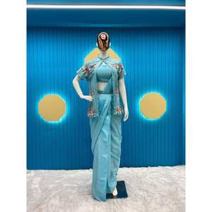 ส่าหรีพร้อมใส่พร้อมงานปักสำหรับงานปาร์ตี้และชุดคลับ - Product Image 6