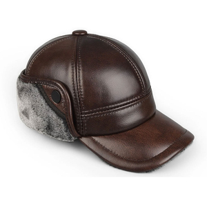 Gorra de Cuero Genuino con Logotipo Personalizado al por Mayor, Gorras Snapback Lisas para Hombre, Gorra de Béisbol de Cuero PU con Bordado Personalizado OEM, Gorra Lisa de 6 Paneles - Product Image 2