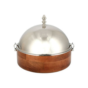 Olla para Servir Comida Caliente Hecha de Madera, Cazuela de Acero Inoxidable, Decoración para Bodas, Fiestas de Cumpleaños, Calentador de Buffet, Suministros para Hoteles - Product Image 1