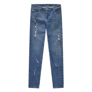 Jeans ajustados para hombre, estilo desgastado, color azul medio, denim resistente, estilo urbano, corte ajustado, con rotos, cómodos, pantalones para uso diario en oferta. - Product Image 5