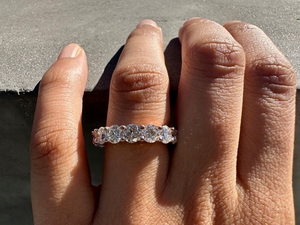 Wholesale Fine Jewelry Round Cut <b>925</b> Sterling <b>Silver</b> Eternity Moissanite <b>Ring</b> Promise Wedding Band for Women Girls - Product Image 4