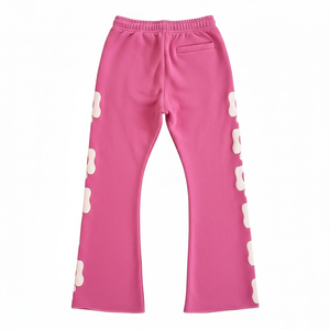Pantalon de survêtement large pour homme, personnalisé, avec imprimé géométrique et lettres, taille mi-haute avec cordon de serrage, décontracté, 100 % polyester - Product Image 2