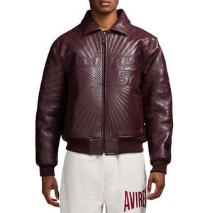 Veste en cuir Avirex pour homme de qualité supérieure, différentes couleurs disponibles, tailles personnalisées, meilleure vente, veste en cuir brodée - Product Image 3
