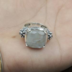 Natural Moonstone Ring 925 Sterling Silver <b>Cushion</b> Cut Gemstone Ring Handmade Vintage <b>Statement</b> Jewelry for Christmas gift Men - Product Image 2