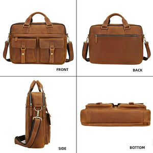 Bolsos de cuero para portátiles con logotipo personalizado, venta al por mayor, de cuero genuino, material sólido, en oferta. - Product Image 2