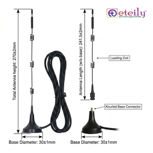 ETEILY ET-5G15M-1L3-SMS-<b>S21</b> 5G 15dBi Spring Magnetic Antenna Heavy Duty with RG174 Cable for Male Connector Made Madhya Pradesh - Product Image 2