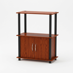Industrial 1904 Living Room <b>Sideboard</b> Wood <b>Storage</b> Cabinet Open Shelf Media Console 2 Door Sonoma Oak Display Cupboard - Product Image 2