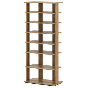 Scarpiera a 7 livelli a doppia fila con ripiani regolabili e sistema anti-ribaltamento, scaffale stretto per ingresso e armadio, effetto naturale - Product Image 3