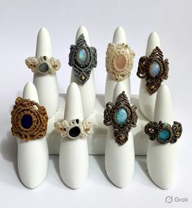 Fabricant en gros d'anneaux en macramé et pierres |   Fournisseur en gros de bijoux bohèmes |   Mangalmay Corporation Inde - Product Image 6