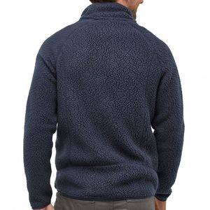 Veste en polaire multi-usage pour homme, col montant, fermeture éclair, respirante, coupe classique, en polyester/nylon tricoté à carreaux, pour l'hiver - Product Image 5