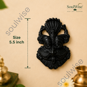 Sculpture artisanale en obsidienne en forme de tête de dragon avec protection contre le mauvais œil, provenant du Maharashtra - Collection de décoration intérieure - Product Image 6