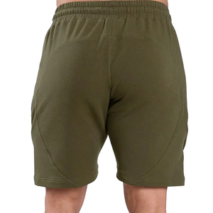 Shorts de sport gris uni en polyester pour homme, taille mi-haute avec cordon de serrage, séchage rapide, rayures latérales, style décontracté - Product Image 6