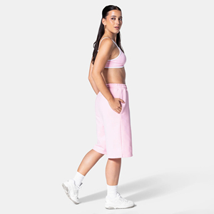 Shorts Bermuda Femme en Coton Premium 100% avec Impression DTG Personnalisée, Logo Rose, et Passepoil – Longueur Maxi - Product Image 1
