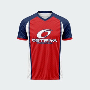 Men's V-Neck Soccer Jersey 100% Polyester Heat-Transfer Custom Team <b>Name</b> Front Custom Logo Quick Dry Professional Manufacture - Product Image 1