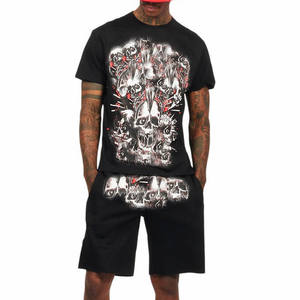 Conjunto de Camiseta y Pantalones Cortos Deportivos para Hombre, Dos Piezas, Informal, para Entrenamiento, Gimnasio, Ejercicio, Uso Diario - Product Image 1