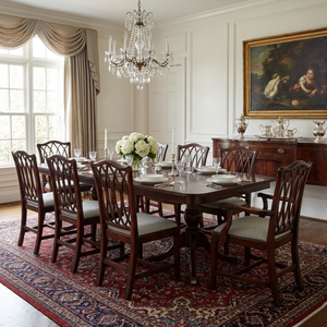 Elegante y Duradera Silla de Comedor Tradicional de Madera Maciza con Patas de Caoba Tapizadas para Muebles del Hogar - Product Image 6