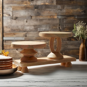 Soporte para Pastel Moderno de Lujo en Madera de Mango - Product Image 2