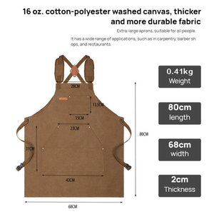 High Quality Cotton Canvas Baker Chef Apron Custom Logo <b>Kitchen</b> Chef Barista Canvas Apron Adjustable Denim Bar Aprons - Product Image 4