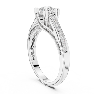 Anillo de Oro Blanco de 14K con Diamantes Cultivados en Laboratorio de Corte Múltiple para Mujer, Certificado GRA, Anillo de Alta Calidad a un Precio Razonable - Product Image 3