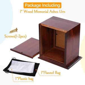 Urne funéraire en bois pour animaux de compagnie avec cadre photo, urne commémorative marron pour chien et chat, pour l'affichage des cendres - Product Image 4