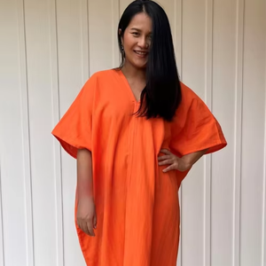 Top Trendy Double Gauze Cotton <b>Kaftan</b> Maxi Dress Loose Boho Dress Airy Cotton <b>Summer</b> Dress Comfortable Lounge Wear - Product Image 1