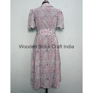 Vestido Informal de Algodón 100% para Mujer, Estilo Midi, Cuello en V, Manga Corta, Estampado Floral, Transpirable y Natural - Product Image 6
