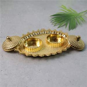 Tarro de Nueces Decorativo de Cobre y Oro Vintage para Mesa, Contenedor de Frutos Secos de Lujo para Bodas - Caja de Almacenamiento de Metal Martillado Estilo Antiguo - Product Image 6