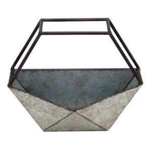 Maceta de pared hecha a mano, ecológica, de hierro, con acabado galvanizado, para decoración del hogar y jardín. - Product Image 4