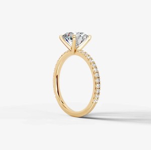 Anillo de Compromiso, Boda o Aniversario de Moissanita de 4 Quilates, Corte Brillante, Plata de Ley 925, Chapado en Oro de 14k, Engaste de Garras, Certificado para Ella - Product Image 3