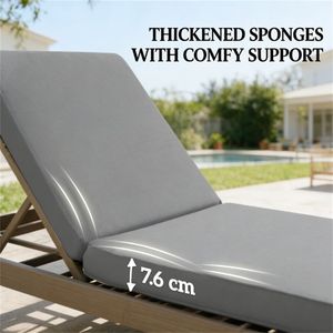 Cuscino di Ricambio per Sedia da Giardino in Due Pezzi, Grigio, per Esterni (Solo Cuscino) - Product Image 2