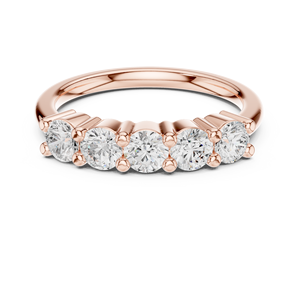 Anillo Aries Jewel de Oro Sólido de 14K para Mujer, Minimalista, con Cinco Piedras, Certificado IGI, Corte Brillante, Diamante Cultivado en Laboratorio, Color VVS VS EF - Product Image 5