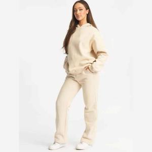 Wholesale Price Women's Oversized <b>Tracksuits</b> In Stock 100% Cotton <b>Plain</b> Color Street Wear Top Quality <b>Tracksuit</b> For Women - Product Image 1