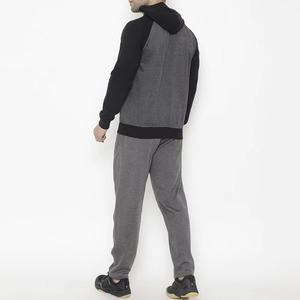 Ensemble de survêtement décontracté deux pièces pour homme, à capuche, 100 % laine, taille élastique, pour l'entraînement sportif, vente en gros - Product Image 5