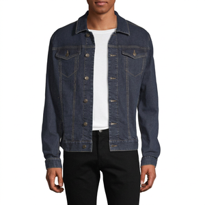 Chaqueta Vaquera Clásica para Hombre, Azul Oscuro, Cuello Camisero, Corte Regular, 100% Algodón, Informal, Transpirable, para Otoño, Venta al Por Mayor - Product Image 6