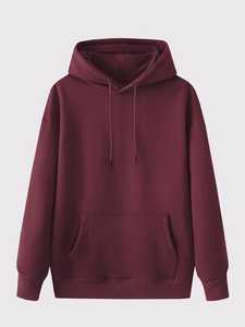 เสื้อฮู้ดดี้ผู้ชายแบบสั่งทำพิเศษ ผ้าฝ้ายหนานุ่ม 100% ลายการ์ตูน ปักลาย ประดับลูกปัด สำหรับฤดูใบไม้ร่วง ย้อมสีพื้น - Product Image 2