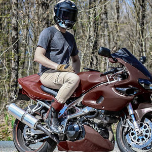 Guantes de Motociclismo de Cuero de Alta Calidad, Último Modelo, con Palma de Silicona y Protección Táctil para Pantalla Completa - Product Image 6