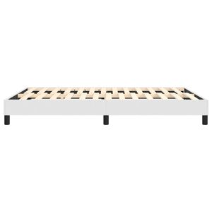 Base de Cama Matrimonial Tapizada en Cuero Sintético Blanco, Madera de Ingeniería con Base de Contrachapado, Camas Tapizadas Duraderas y Elegantes - Product Image 6