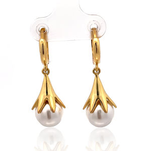 Boucles d'oreilles clous en argent sterling 925 marquées, avec perles et pierres en forme de fleur - Design tendance, certifiées par un tiers - Product Image 3